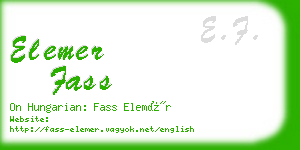 elemer fass business card